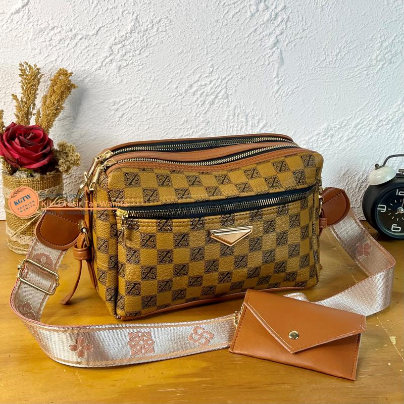 [LOKAL PREMIUM] NEW TAS SELEMPANG PILLOW 3 RUANG  MOTIF KULIT KOTAK PU TERBARU//FASHION WANITA KEKINIAN 2