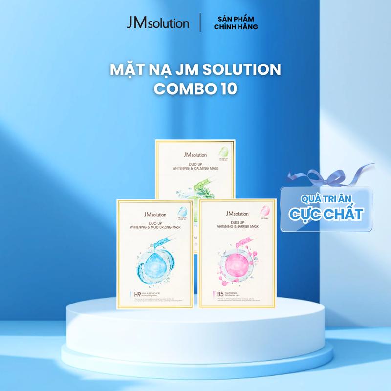 [ĐỘC QUYỀN LIVE LAN ANH] Combo 10 Mặt Nạ Dưỡng Da JMSolution Duo Up Hỗ Trợ Cải Thiện Da, Dưỡng Ẩm Trắng Da 600g - JMSolution