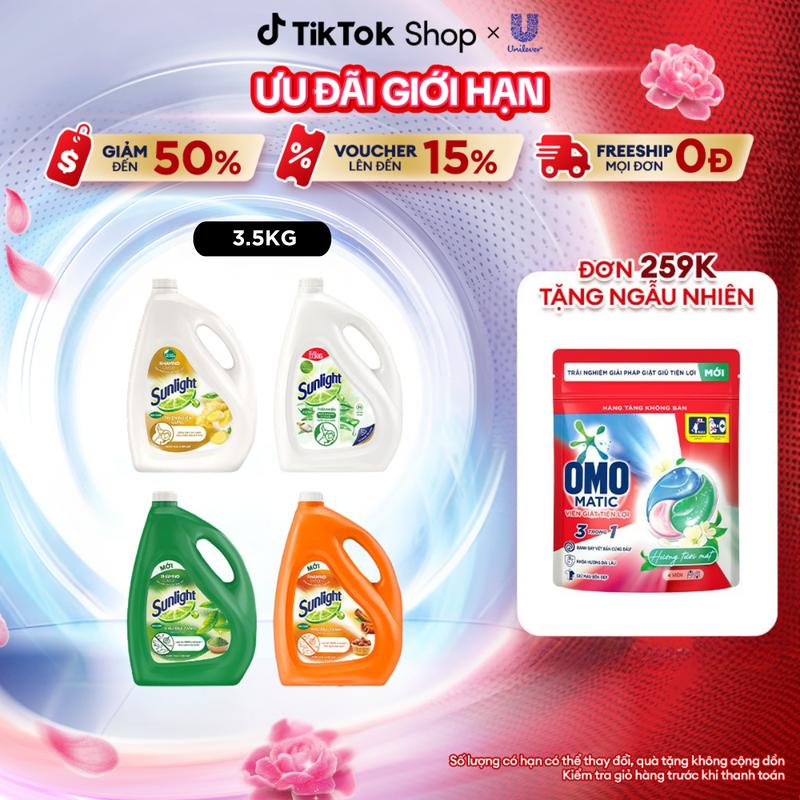 Nước rửa chén Sunlight Bio-care Thiên Nhiên 100% Gốc thực vật Chai 3.5/3.6kg [1]