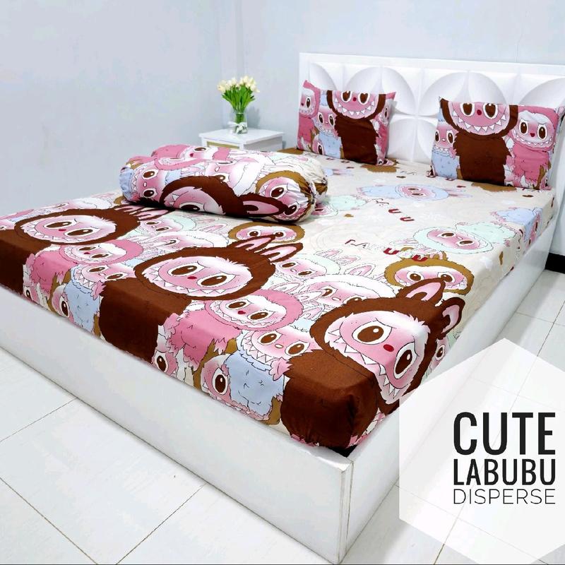 COD sprei saja ANTI GESER DOUBLE KARET homemade tanpa sarung bantal guling motif karakter kartun anak lucu ukuran 120*200 1