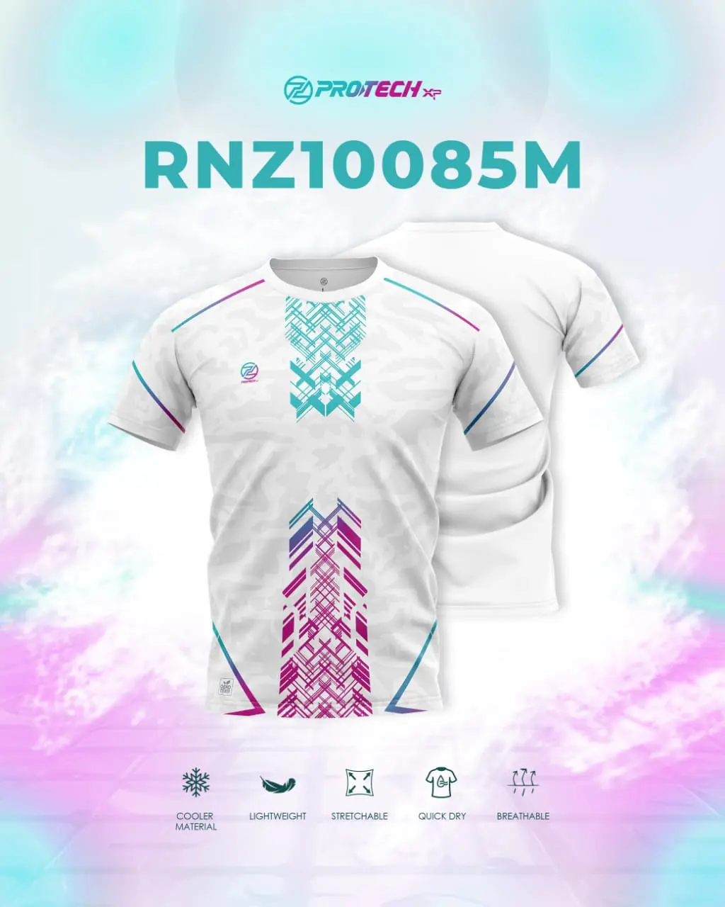 Protech RNZ10085M Tournament Tee WHITE Quick Dry
