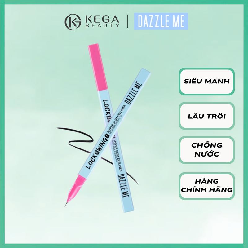 Bút kẻ mắt siêu mảnh DAZZLE ME Lock & Wing! Hyper Slim Eyeliner đầu cọ mềm…