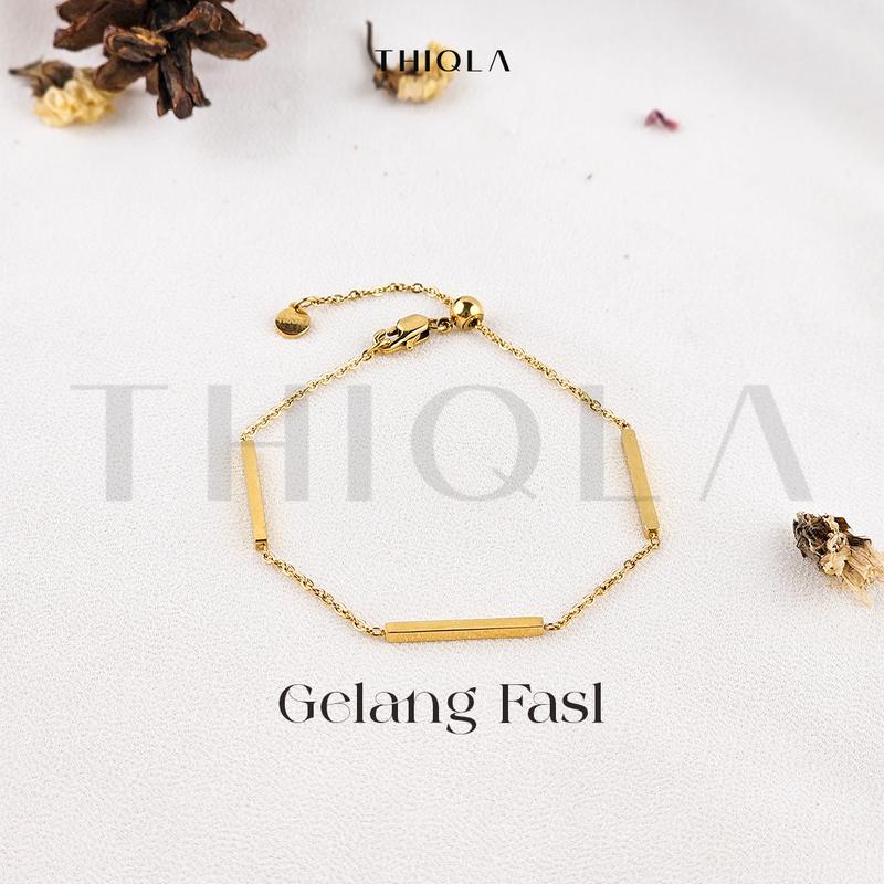 THIQLA - Gelang Serut Wanita FASL - Gelang Kecil Tipis Mirip Gelang Emas Model 2025 - Gelang Aurel Mirip Gelang Titanium Wanita Anti Karat 7