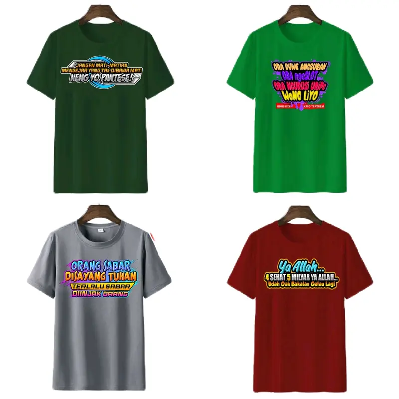 Paket 100rb 8 motif kata-kata keren Kaos kata-kata lokal Baju Oblong Atasan Dewasa Lengan  Pendek 7