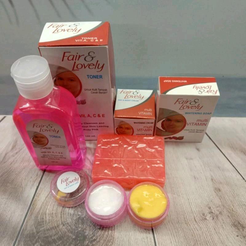 paket cream fair&lovely 4in1(cream siang, malam, sabun, toner) 0