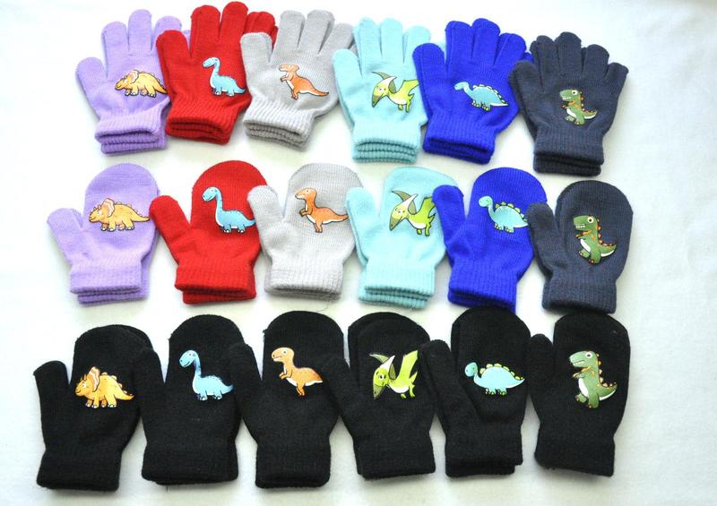Product Introduction of New Winter Outdoor Knitted Baby Gloves For 1-3Y Children Pupil Student Cute Dinosaur Full Finger Mittens Autumn Warmer Hand 6