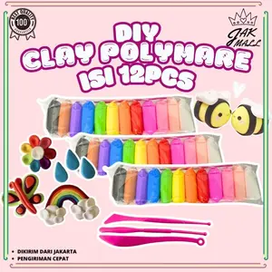 Mainan Edukasi Soft Clay Isi 12pcs Mainan Clay Polymer Mainan Anak JM
