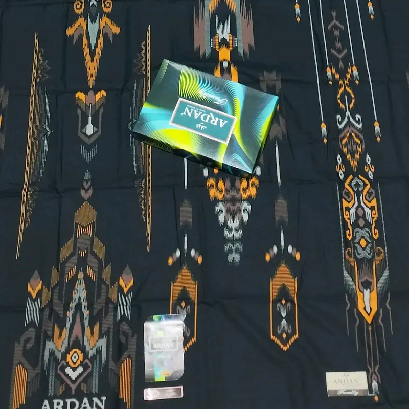 Sarung Ardan Family Gold Quality Terbaru untuk Pria Muslim Dewasa - Hitam printing 7