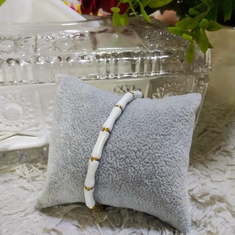 Gelang Bangle Titanium Motif Bambu Keramik - Perhiasan Pengganti Emas - Perhiasan Wanita - Aksesoris Wanita 5