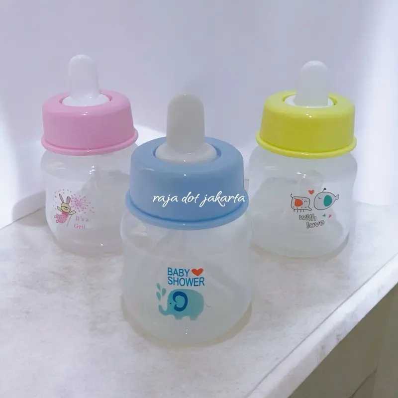 Isi 3 pc botol susu kecil 60ml / empeng dot  bayi baru lahir Pink Biru Accessories Bottle 8