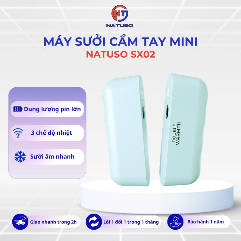  Máy sưởi ấm cầm tay đa năng 3 cấp độ nhiệt độ nhỏ gọn dùng được cho 2 người - Natuso SX02 