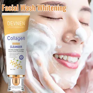100gr Collagen facial wash Pemutih Penghilang Flek  Komedo Mencerahkan warna kulit Kontrol Minyak Melembabkan Ringan Dan Tidak Mengiritasi Pori-pori Bersih Dalam Dark Rejuvenating Wajah  Pelembab Pencerah Cleanser Cleansing Perawatan