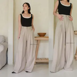 Urchoice - Lixia Pants - Celana Panjang Wanita Stripe - Highwaist Stripe Pants Wanita