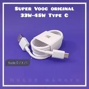 Kabel Data Opo Type C Super Vooc Original 100% Bawaan Hp Opo Reno 3 4f 5 6 A77s A52 A53 A54 A57 A74 A76 A92 A93 A94 A95 A96 A5 A9, Cable Charger Cas Original Fast Charging 33 Watt / 45 Watt Adaptor Panjang