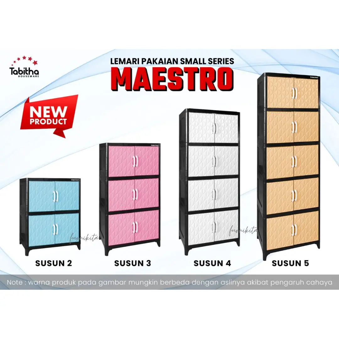TABITHA LEMARI PAKAIAN PLASTIK MAESTRO MOTIF CRYSTAL LEMARI SERBAGUNA