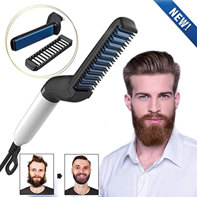 Modelador Pente Portatil Chapinha para cabelo e barba masculino Pente Eletrico Escova Alisadora