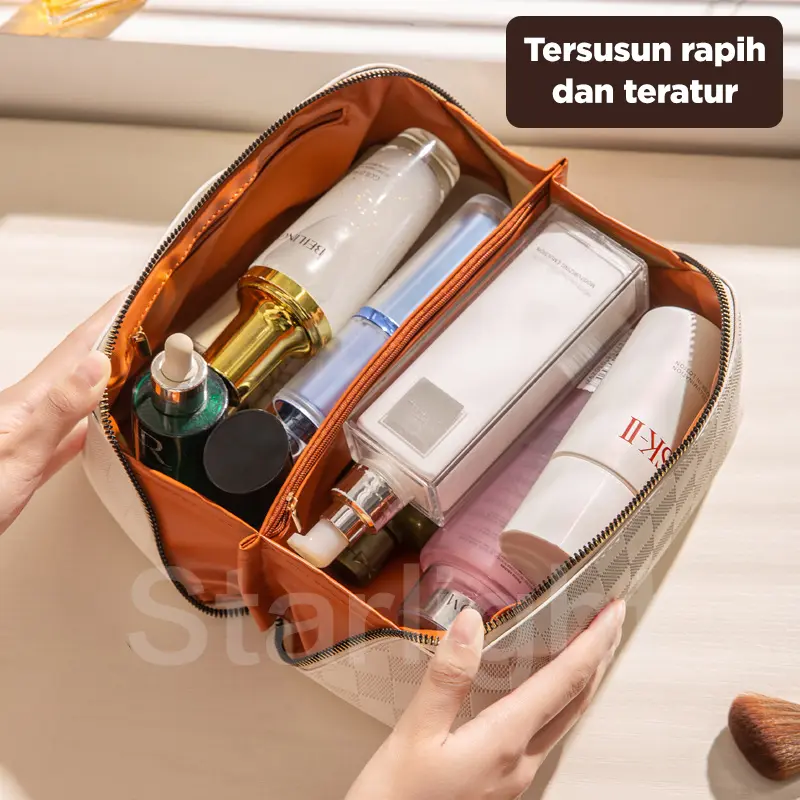 Starlight Tas Kosmetik PU Women Travel Make Up Organizer Bag Pouch Cosmetic Bag Tas Kosmetik Model Sekat HSB241 3