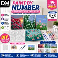 Gambar DONMI Paint By Number Canvas 40x50cm Motif Bunga – DIY Lukisan Mewarnai Angka Set Cat Kuas untuk Pemula - 25929-21 dari Donmi store Kab. Tangerang 1 Tokopedia