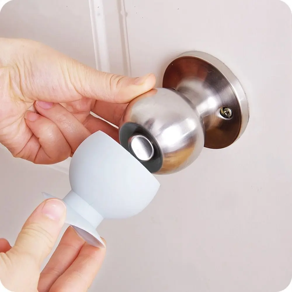 Miếng Bảo Vệ Cửa Tay Nắm Cửa, Thiết Kế Sáng Tạo, Loại Cốc Tròn, Chống Trượt, Có Cốc Hút, Tắt Tiếng, Miếng Bảo Vệ Tường, Miếng Bảo Vệ Chống Va Chạm Chống Va Đập, Vỏ Núm Cửa