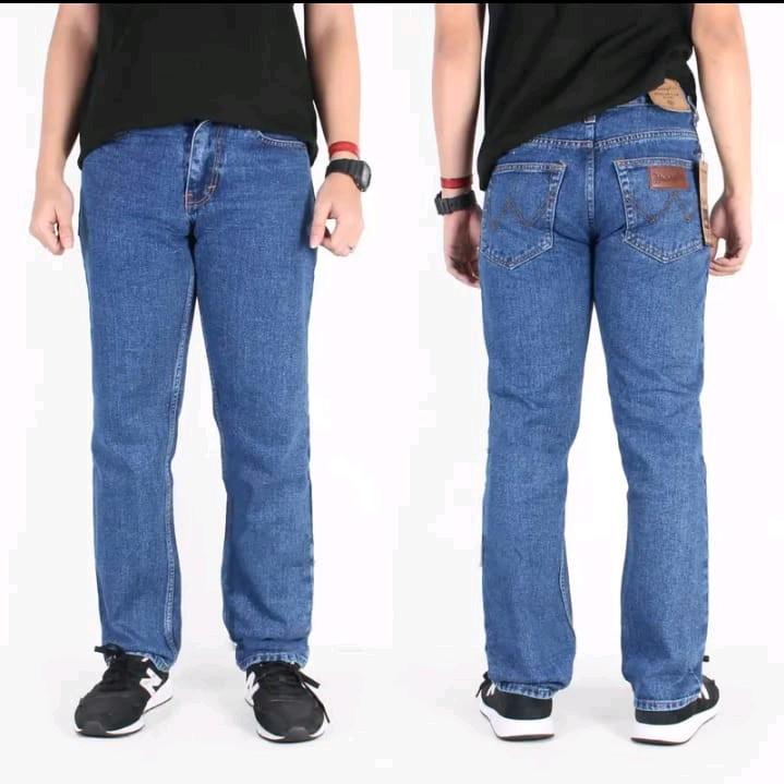 CELANA JEANS PRIA WONYLES STANDAR BIOWOSH Nyaman Panjang Denim Biru 0