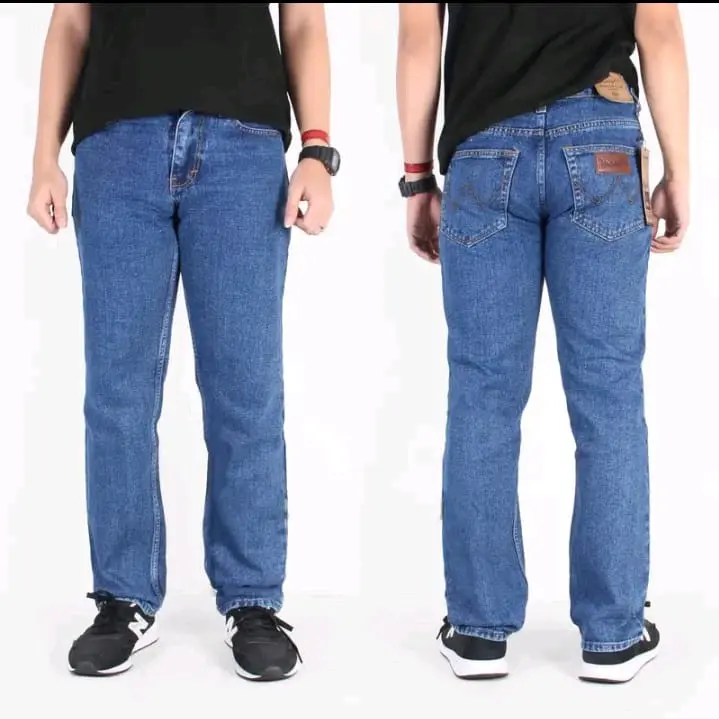 CELANA JEANS PRIA WONYLES STANDAR BIOWOSH Nyaman Panjang Denim Biru 0
