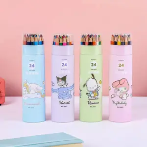 3663 Pensil Warna Tabung isi 24 Karakter Anak anak Lucu - Coloring Pencil Mewarnai