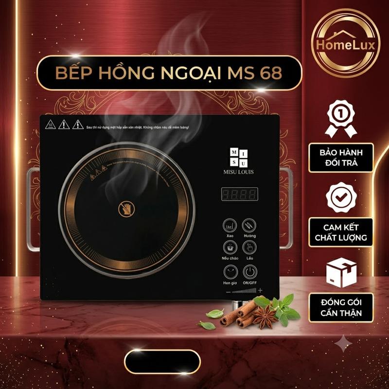 Công Suất Lớn 3500W Bếp Hồng Ngoại Cảm Ứng Misu-Louis MS68, Bếp Hồng Ngoại Đơn Công Suất Lớn