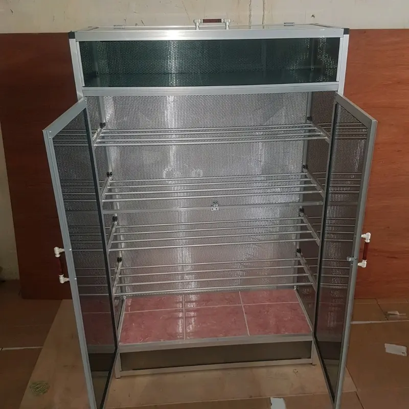 rak lemari sepatu aluminium kaca 2 pintu 1