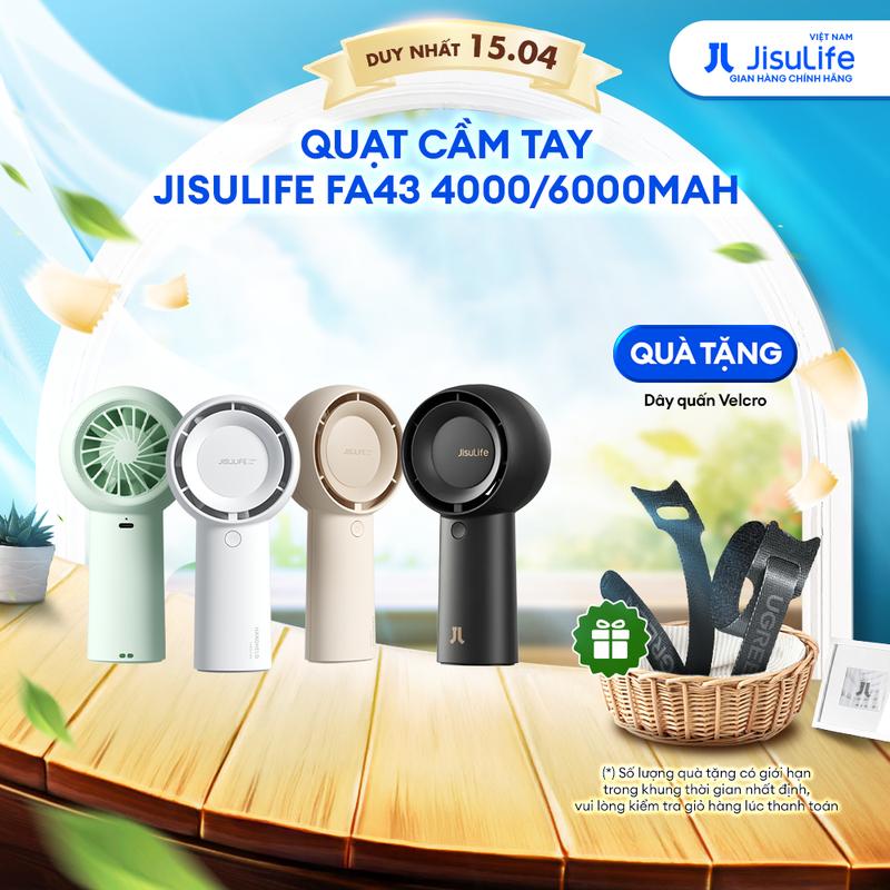 Quạt Cầm Tay Mini JISULIFE FA43 Siêu Mát - Sạc Nhanh - Pin 4000mAh/6000mAh Sử Dụng Lên Đến 12H Chính Hãng - Bảo Hành 12 Tháng