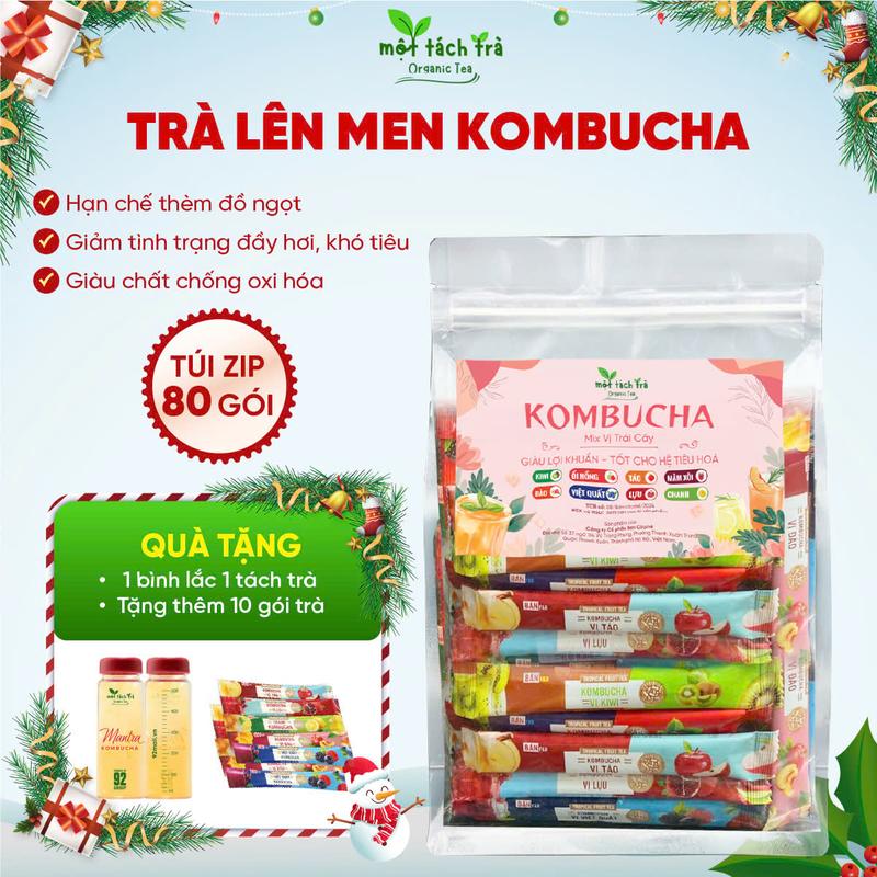 Mua 1 tặng 10 TÚI 80 GÓI Mix 8 Vị Trà Kombucha Giàu Lợi Khuẩn Thơm Ngon Pha Sẵn Tiện Lợi Thương Hiệu Bản Cà Phê