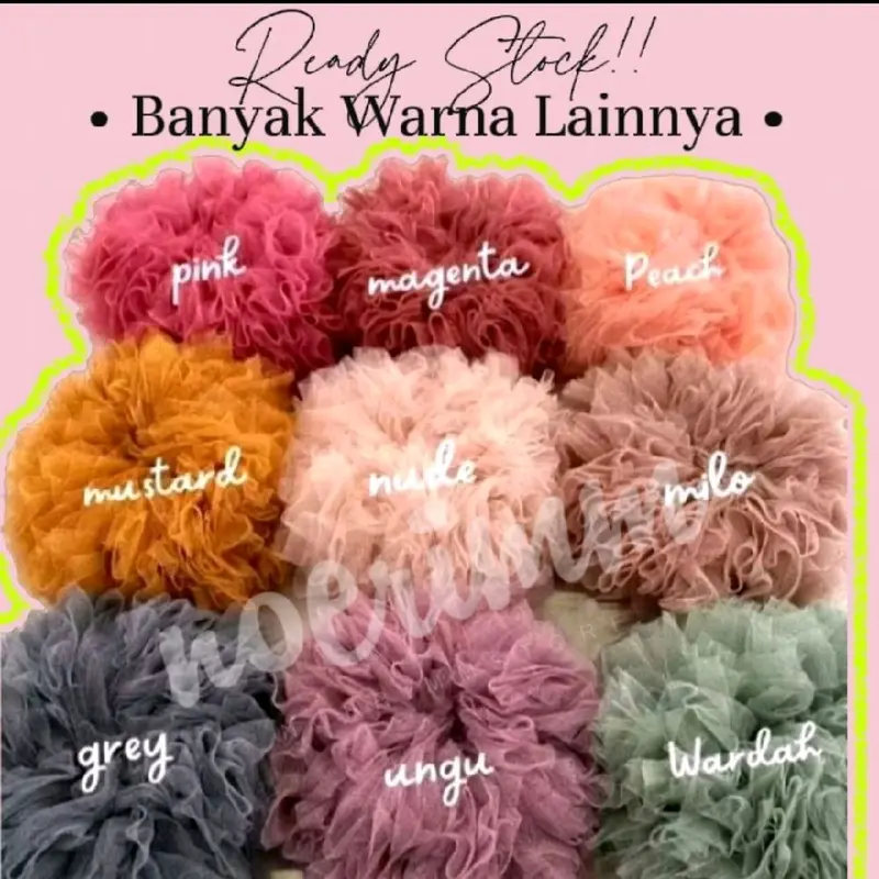 Paket Bundling 3pcs Schrunchie Tile Cepol noerimm Karet Wanita [BONUS ZIPPER POUCH] 1