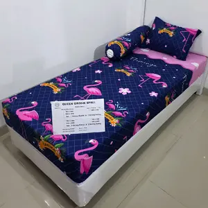 Sprei Estetik Pink Kekinian Katun Disperse Adem Nyaman Dilengkapi Karet Sudut Sarung Bantal Guling Tali Karet King Size 180x200 160x200 120x200