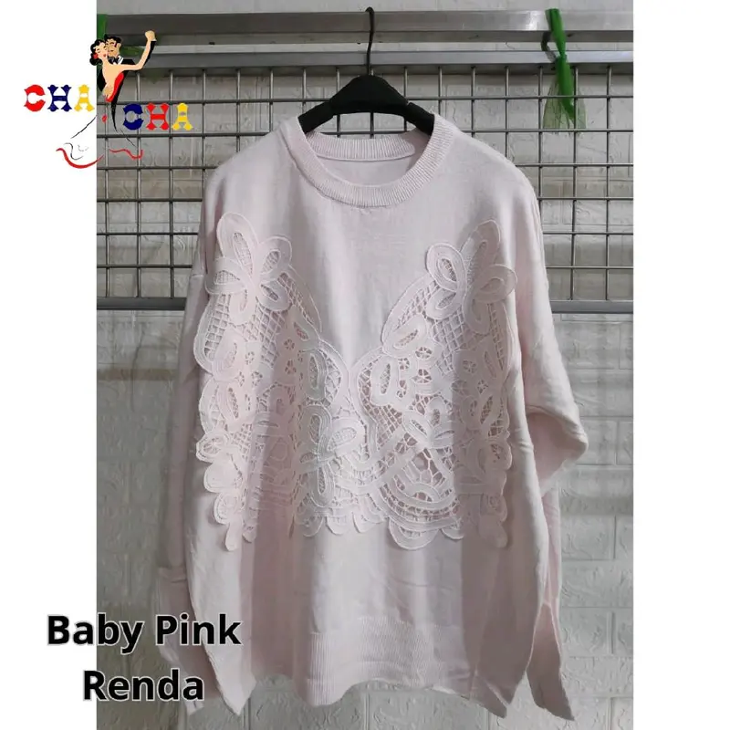 ATASAN RAJUT VARIASI RENDA / ATASAN  IMPORT KNITWEAR CASUAL WANITA 2