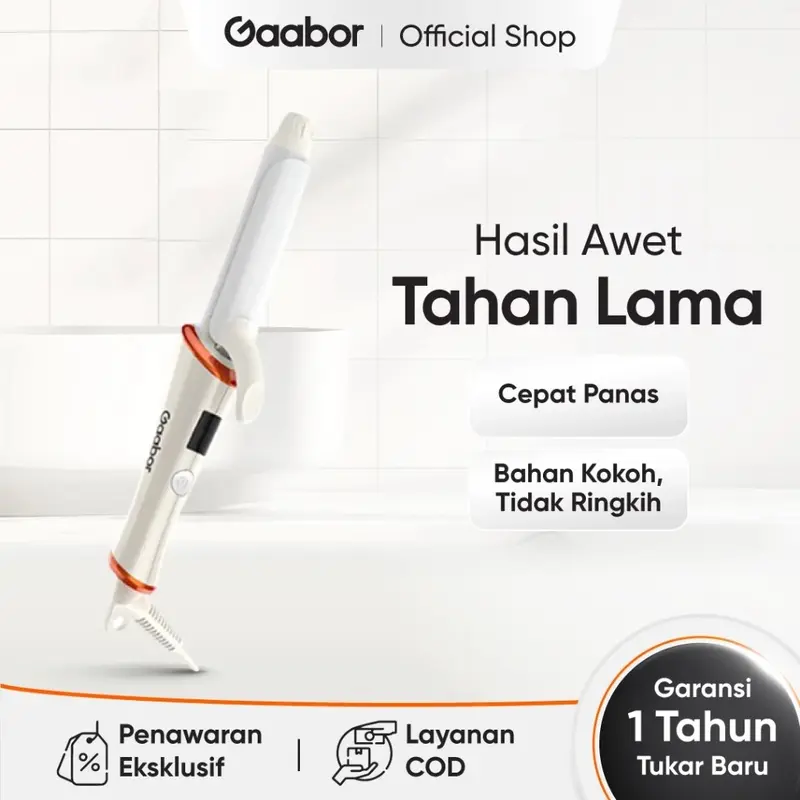 GAABOR Hair Curler 220 V Catokan Keriting Rambut Bahan Keramik Ceramic Pelurus Rambut / GHC-N35A