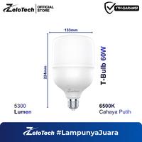 Gambar Zelotech Lampu LED T Bulb 60W 5300lm E27 Cahaya Putih 6500K - T Bulb 60W (1PCS), 6500K Putih dari Zelotech Store Kota Tangerang 4 Tokopedia