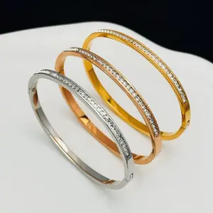 Gelang Wanita Mewah dengan Taburan Zircon Kristal Fashion Elegan & Glamour
