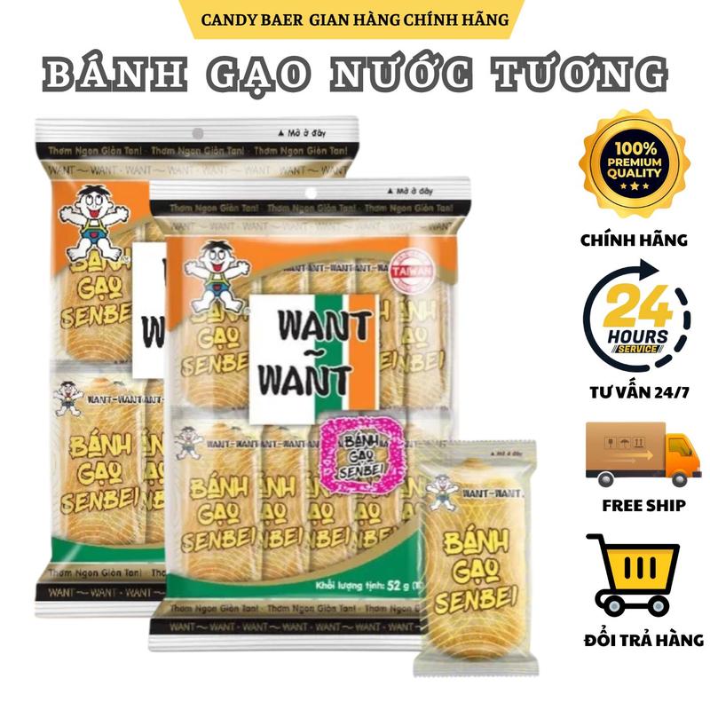   COMBO 5 GÓI  BÁNH GẠO NƯỚC TƯƠNG WANT WANT SENBEI 52G - BÁNH GẠO SENBEI - BÁNH GẠO WANT WANT 