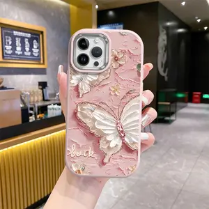Casing hp softcase untuk Oppo Realme case butterfly pink paper lucu gemas premium XPD0069
