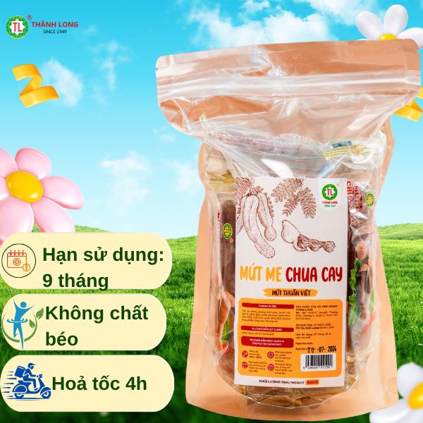  Mứt me tươi Thành Long dẻo cay chua thơm ngon có kiểm định VSATTP gói bịch 200g 500g Hữu cơ Ít chất béo Tự nhiên Vị trái cây Snack Ăn Vặt Thức Ăn Food 