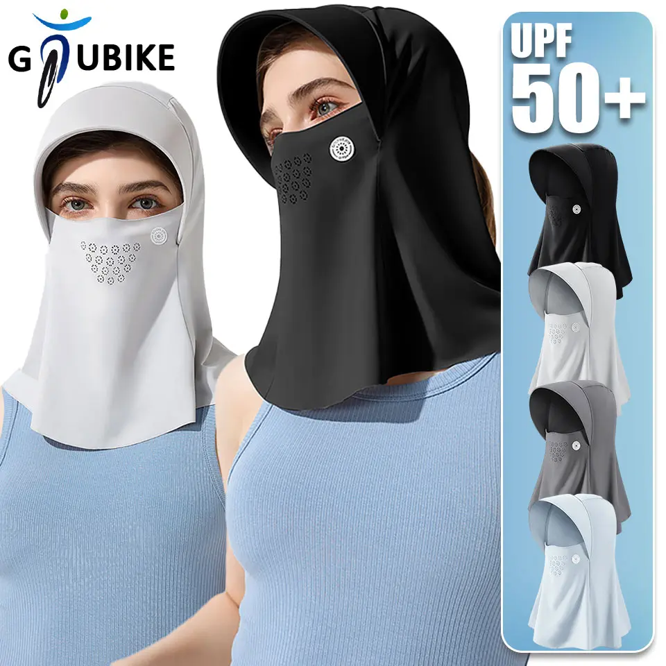 Mặt Nạ Chống Nắng Mùa Hè, GTUBIKE, UPF50 +, Chống Tia UV, Balaclava Đi Xe Đạp Ngoài Trời, Một Mảnh Có Mũ Trùm Đầu, Làm Bằng Lụa Lạnh, Che Đầu, Bảo Vệ Cổ Sport
