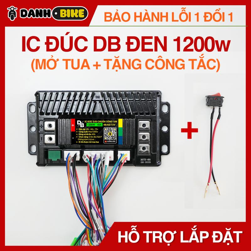 BẢN NÂNG CÂP IC Đúc DB Đen 1200w Có Nút P | Mở Tua Sẵn | 48V - 60V - 72V| Dòng Xả 40A | IC Chuẩn Sóng Sin | Đi Êm | BO ĐIỀU KHIỂN XE ĐIỆN