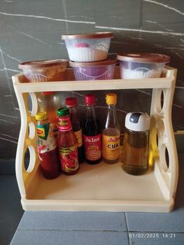Product Review of 2 Tier Multifunction Storage Rack Organizer Shelf Kitchen Everywhere Rack Rak Serbaguna Dapur Small Rack 2 Layer Rack from b**e 0