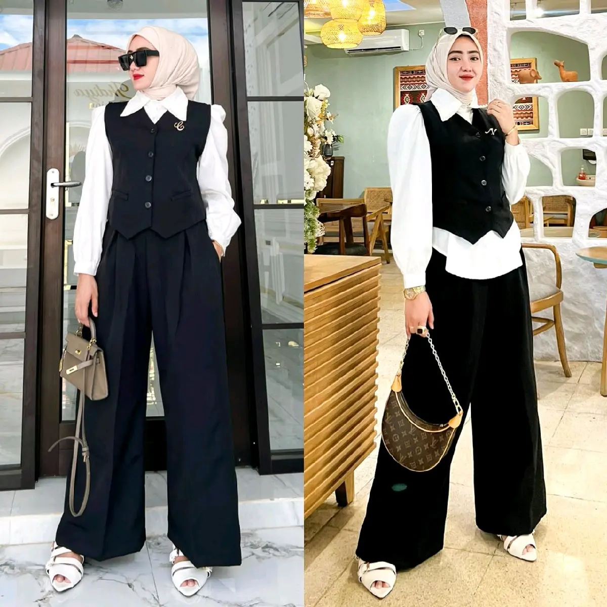 IMELA SET - FAST ROMPI CELANA KULOT KOREAN STILE Setelan Wanita Cantik Mewah