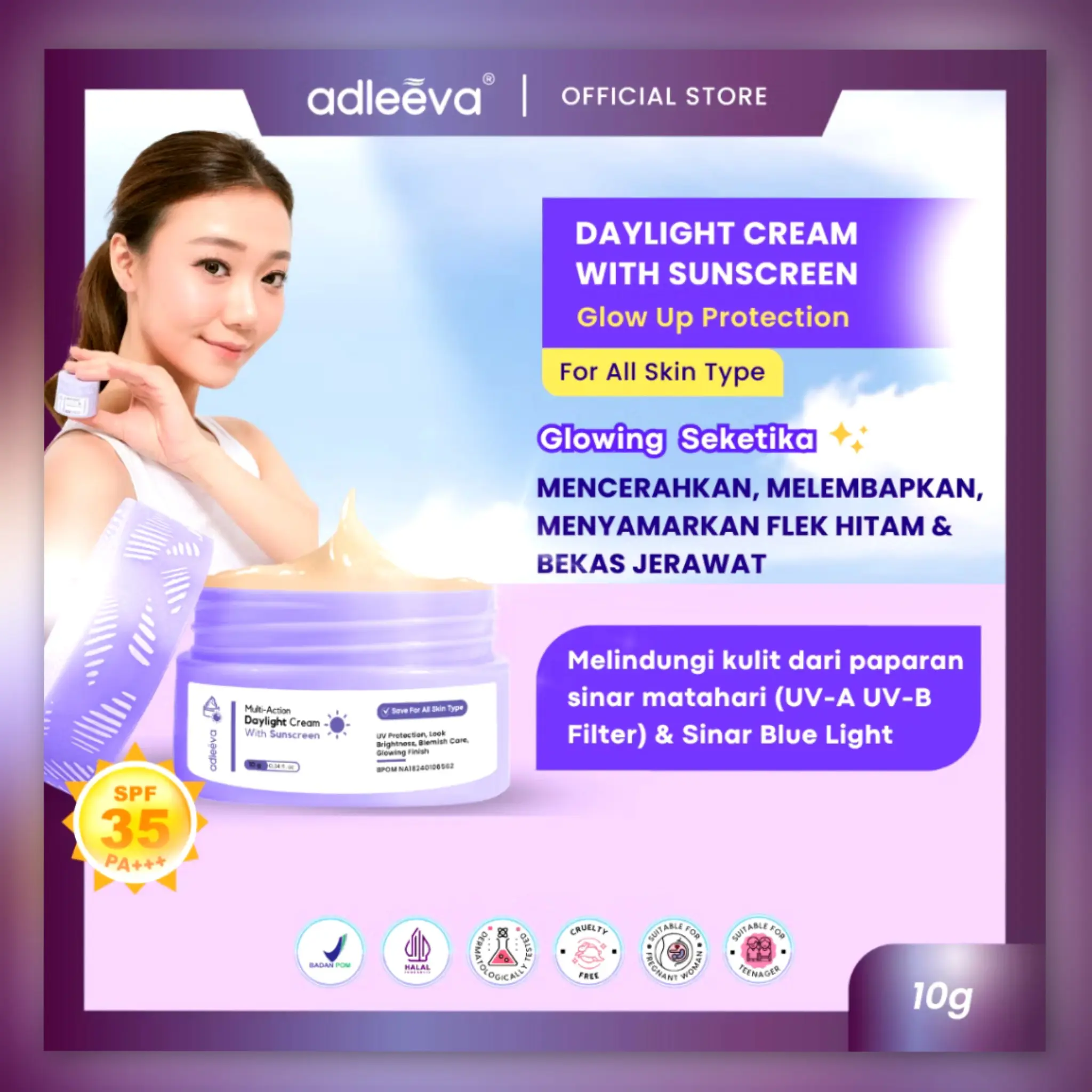 Adleeva Daylight Cream With Sunscreen Glow Up Protection (With Spf 35 PA+++)
