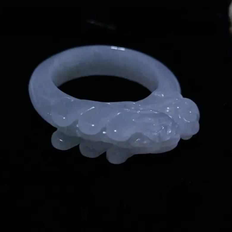 RivieraGems PREMIUM JADE DRAGON RING ~ Stylish Certified Type A Myanmar Jade Dragon Unisex Ring - Fixed Size 19.8 3