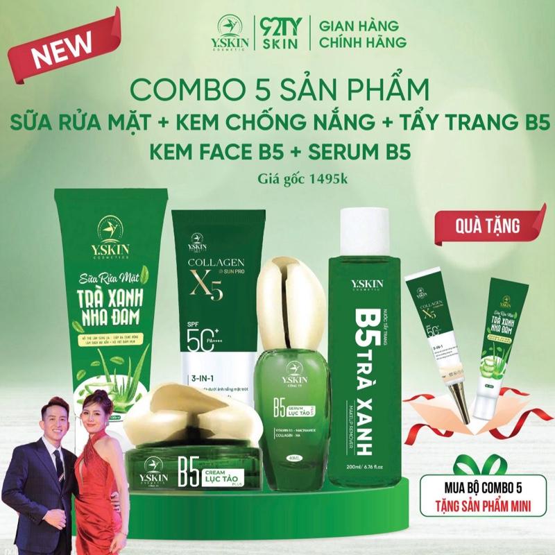   Mua 5 Tặng 2  COMBO 5 SẢN PHẨM   Nước Tẩy Trang- Serum B5- Kem Face B5- SRM - Kem chống nắng    tặng 01 Tẩy da chết or kcn mini  