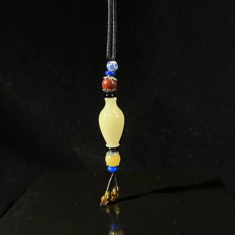 A hibiscus stone vase pendant ornaments Shoushan stone vase pendant ornaments white Chinese traditional culture Shoushan vase pendant ornaments collection 0