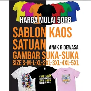 KAOS POLOS KAOS DEWASA SABLON SATUAN SABLON DIGITAL SABLON DTF