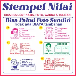 Stempel Nilai Guru bisa custom foto sendiri Tinta