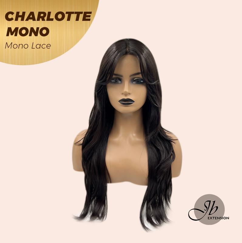JBEXTENSION【UK】CHARLOTTE MONO Partial Monofilament Wig 22 Inches Natural Black Partial Mono Lace Glueless Wig CHARLOTTE MONO 1